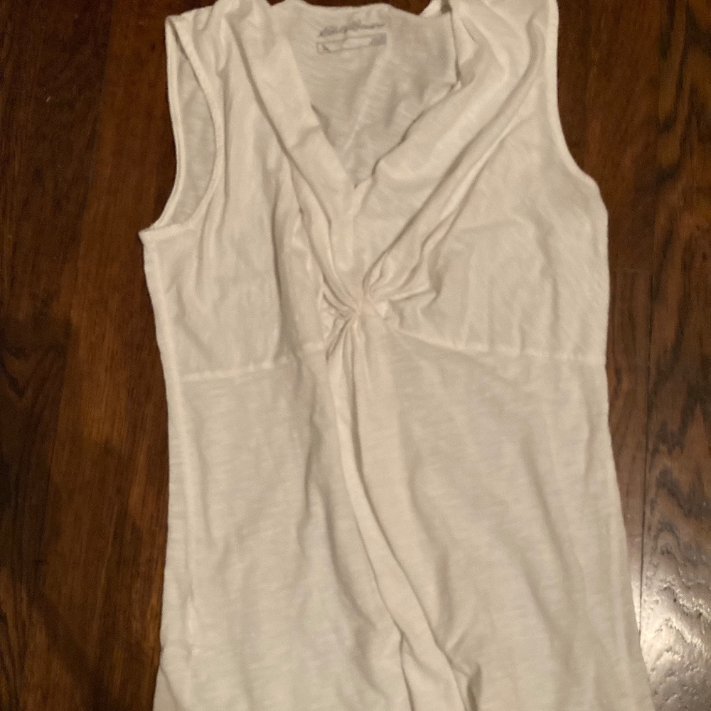 Feminine Tissue Sleeveless Ivory Shirt Eddie Bauer Size Medium